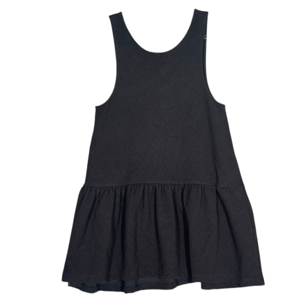 Free People Black Textured Knit Babydoll Mini Dress OB974804 Womens Size S